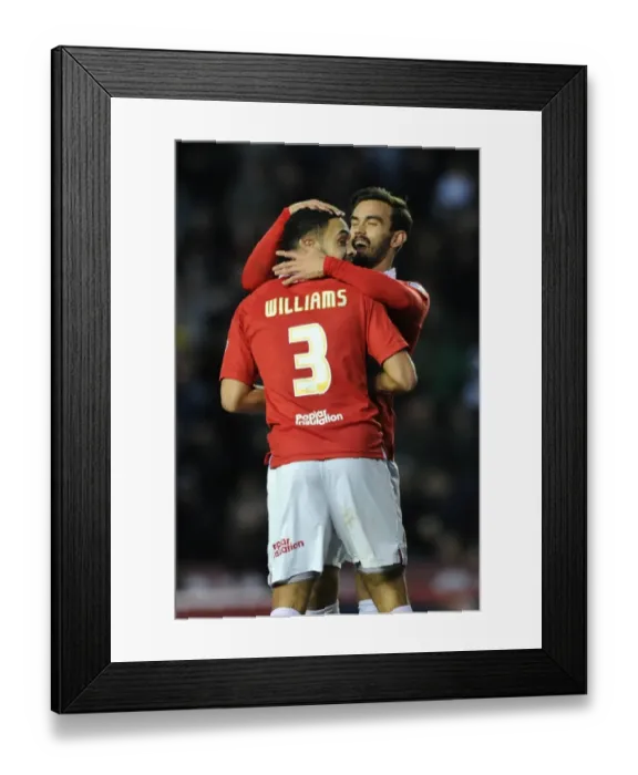 Framed Print : Bristol City's Derrick Williams and Marlon Pack Celebrate Goal Against Notts County, Sky Bet League One, Ashton Gate Framed Print : Bristol City's Derrick Williams and Marlon Pack Celebrate Goal Against Notts County, Sky Bet League One, Ashton Gate