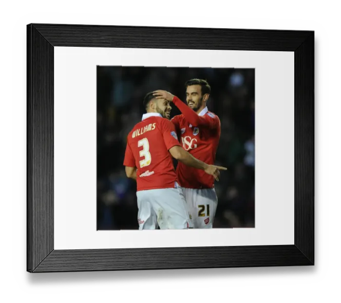 Framed Print : Bristol City: Williams and Pack Celebrate Goal Against Notts County in Sky Bet League One Framed Print : Bristol City: Williams and Pack Celebrate Goal Against Notts County in Sky Bet League One