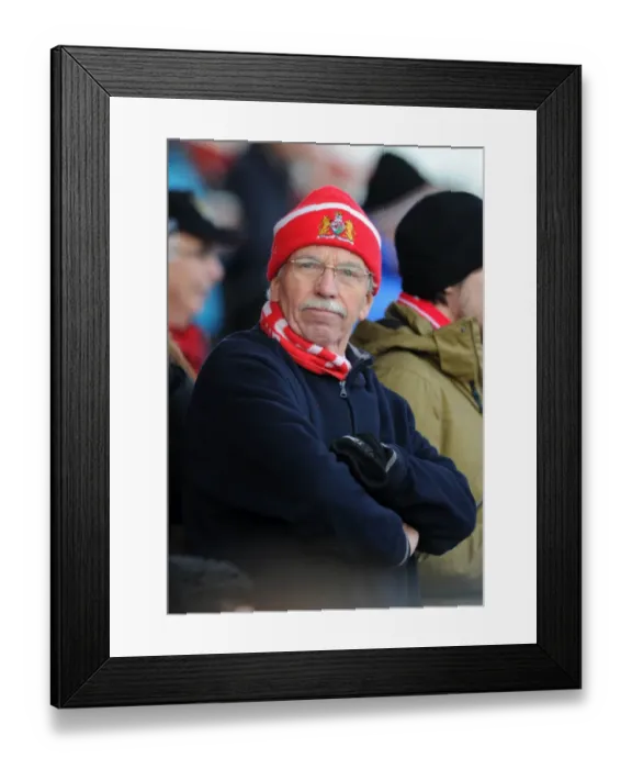 Framed Print : Intense Football Rivalry: A Passionate Moment at Ashton Gate - Bristol City vs Notts County (January 10, 2015)