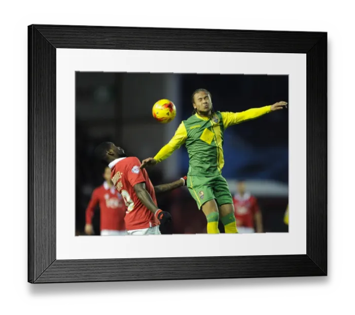 Framed Print : Bristol City vs Notts County: Intense Aerial Battle, Dougie Allward / JMP, Sky Bet League One, Ashton Gate