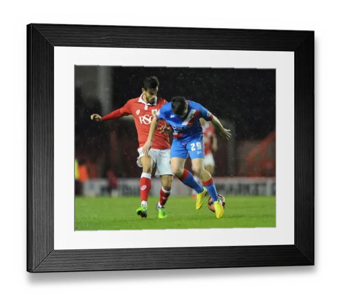 Framed Print : Marlon Pack of Bristol City Closes In on Harry Middleton of Doncaster Rovers during FA Cup Third Round Replay