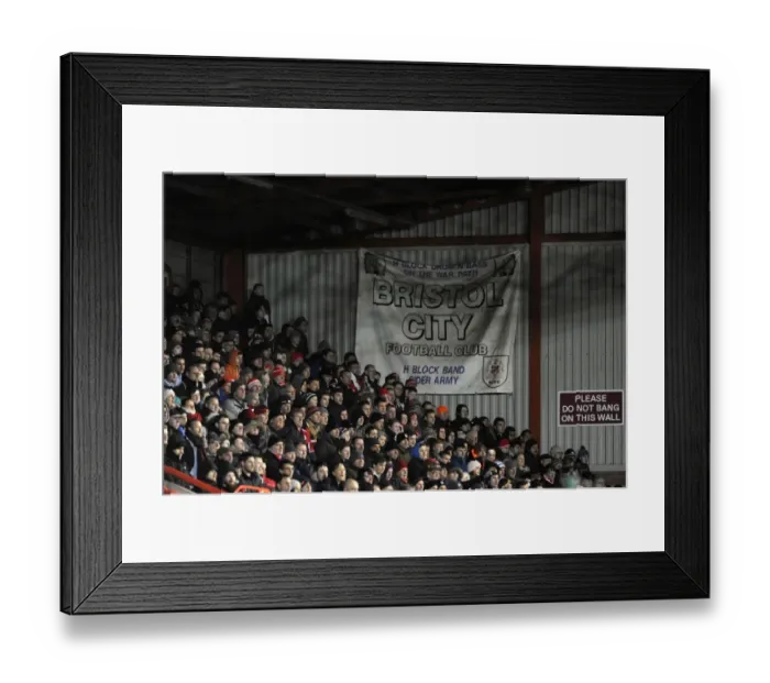Framed Print : Bristol City Fans Cheering at Ashton Gate Stadium during FA Cup Third Round Replay against Doncaster Rovers, January 2015 Framed Print : Bristol City Fans Cheering at Ashton Gate Stadium during FA Cup Third Round Replay against Doncaster Rovers, January 2015