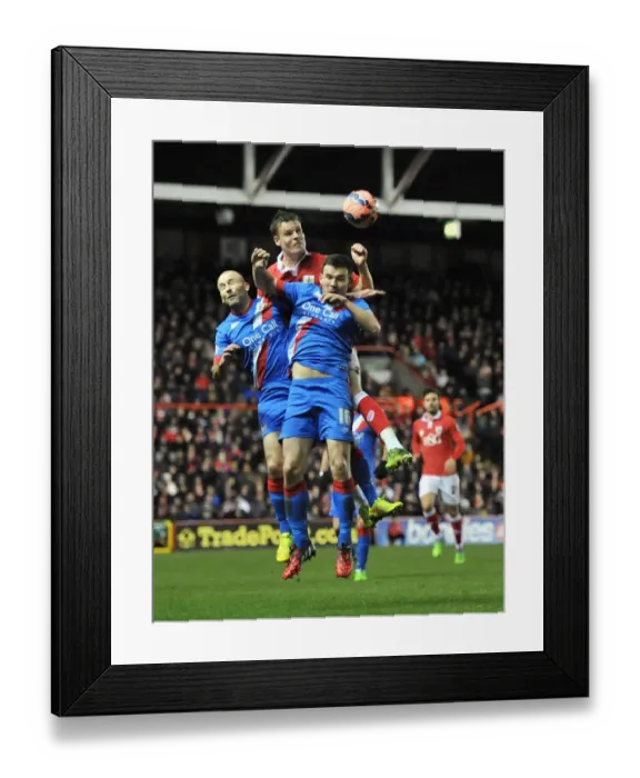 Framed Print : Matt Smith Battles for the Header: Bristol City vs Doncaster Rovers in FA Cup Third Round Replay