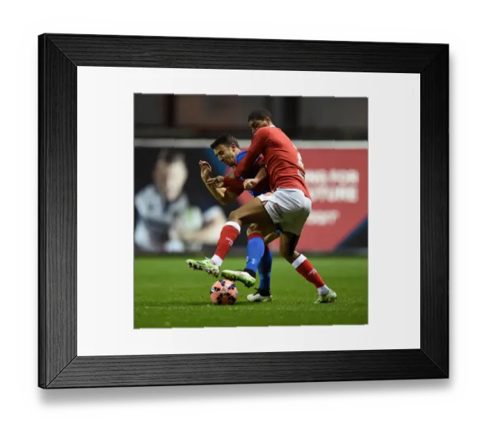 Framed Print : A Tense Moment: Enda Stevens and Mark Little Clash in FA Cup Third Round Replay Between Bristol City and Doncaster Rovers