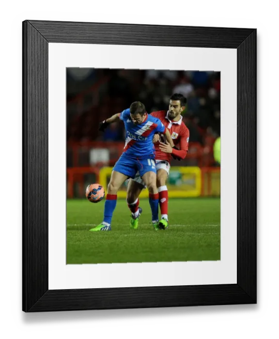 Framed Print : Battling for the Ball: Marlon Pack vs. Richard Wellens in FA Cup Third Round Replay at Ashton Gate Stadium Framed Print : Battling for the Ball: Marlon Pack vs. Richard Wellens in FA Cup Third Round Replay at Ashton Gate Stadium