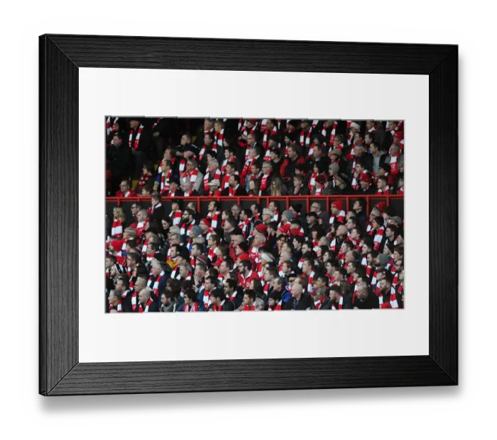 Framed Print : Bristol City Fans United: A Sea of Scarves at Ashton Gate, FA Cup Fourth Round (Bristol City v West Ham United)