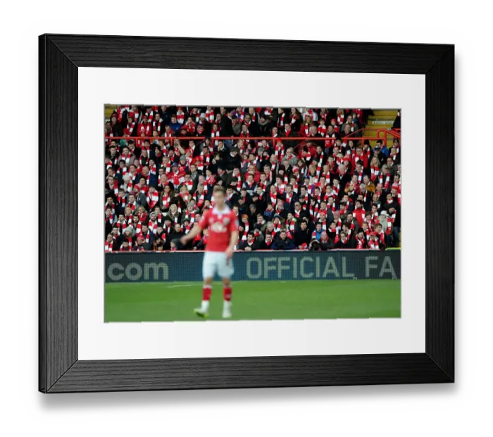 Framed Print : Sea of Red and White: Unified Bristol City Fans at Ashton Gate, FA Cup Fourth Round
