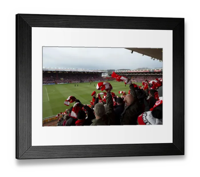 Framed Print : Bristol City Fans Wave Scarves During FA Cup Match Against West Ham United, 2015 Framed Print : Bristol City Fans Wave Scarves During FA Cup Match Against West Ham United, 2015