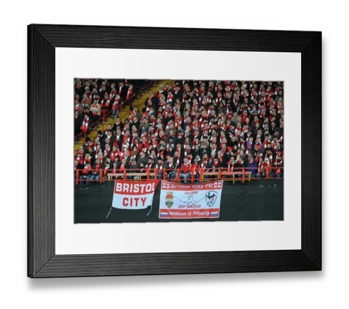 Framed Print : Passionate Bristol City Fans at Ashton Gate during FA Cup Fourth Round Match