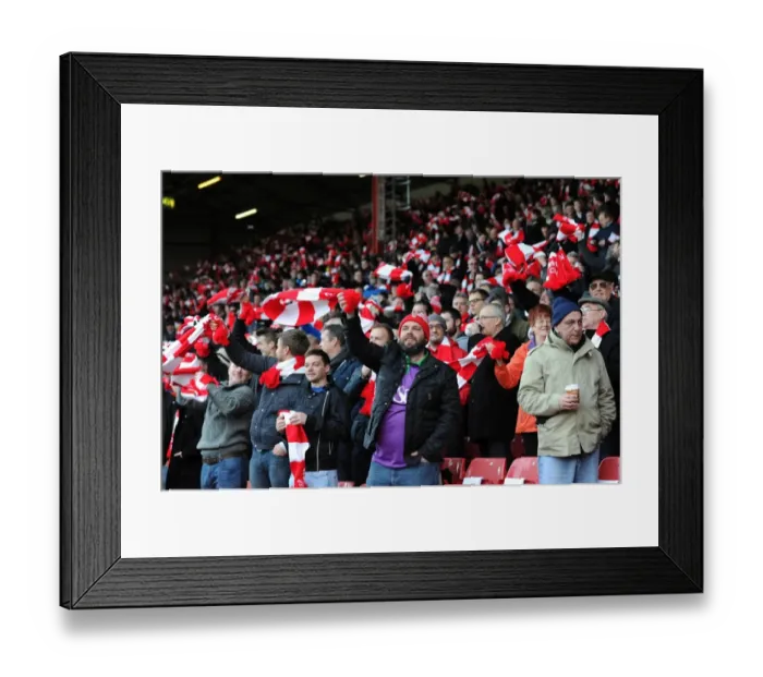 Framed Print : Passionate Bristol City Fans at Ashton Gate during FA Cup Fourth Round Match Framed Print : Passionate Bristol City Fans at Ashton Gate during FA Cup Fourth Round Match
