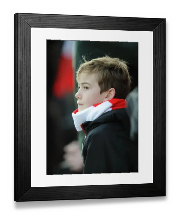 Framed Print : Passionate Bristol City Fans at Ashton Gate during FA Cup Fourth Round Match against West Ham United