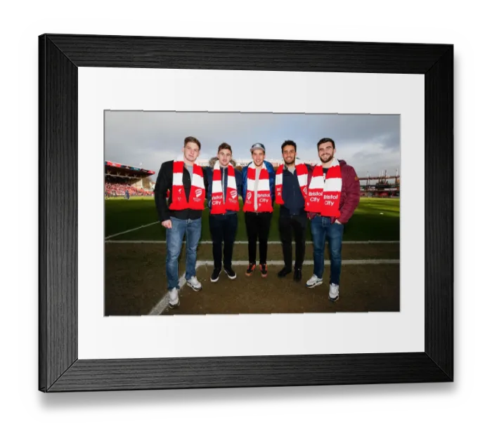 Framed Print : Bristol City Football Club: Auguy Slowik, George Watkins, Ben Mosses, Marco Mama, and Craig Hampson Prepare for FA Cup Match against West Ham United