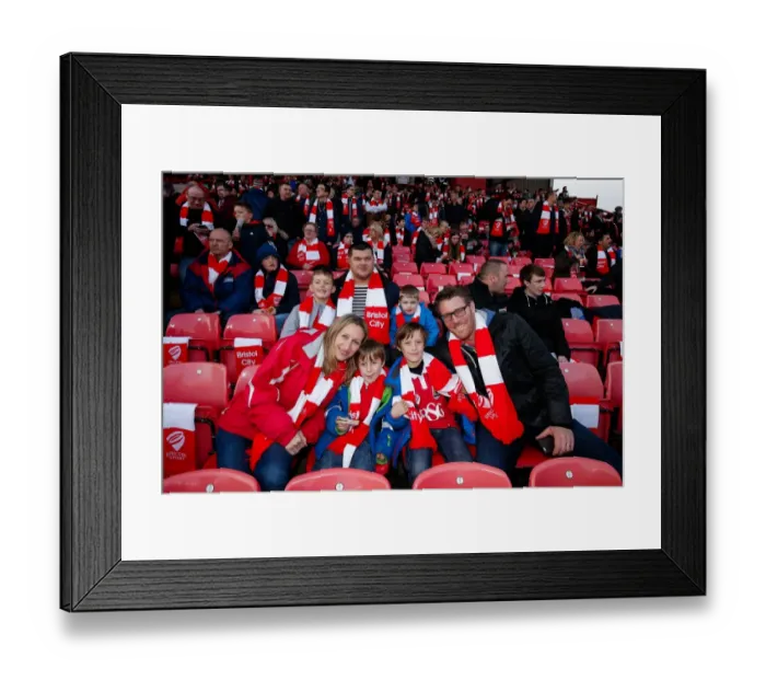 Framed Print : Bristol City Fans Unite: A Sea of Scarves at Ashton Gate Stadium before the FA Cup Match against West Ham United