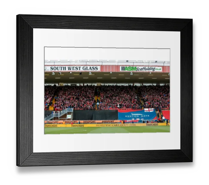 Framed Print : Bristol City Fans Donning Scarves in Anticipation at Ashton Gate Stadium, 2015 Framed Print : Bristol City Fans Donning Scarves in Anticipation at Ashton Gate Stadium, 2015