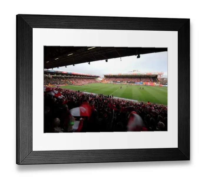 Framed Print : Bristol City Fans Wave 12, 000 Scarfs During FA Cup Match Against West Ham United Framed Print : Bristol City Fans Wave 12, 000 Scarfs During FA Cup Match Against West Ham United