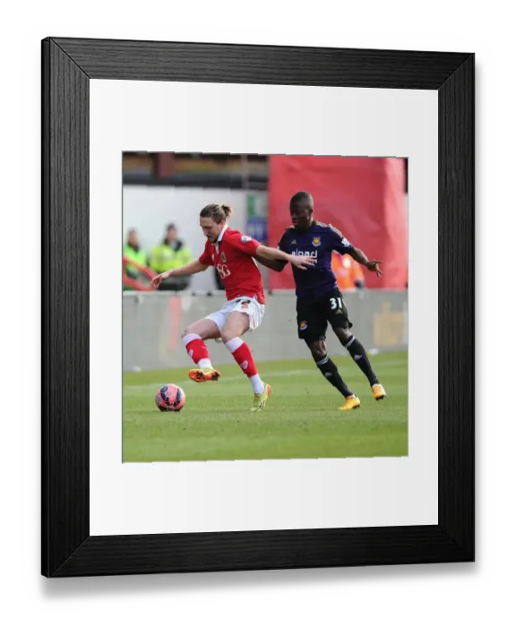 Framed Print : Battling for Supremacy: Ayling vs. Valencia in the FA Cup Showdown between Bristol City and West Ham United Framed Print : Battling for Supremacy: Ayling vs. Valencia in the FA Cup Showdown between Bristol City and West Ham United