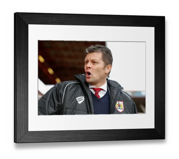 Framed Print : Steve Cotterill Watching Intently: Bristol City vs West Ham United, FA Cup Fourth Round, 2015