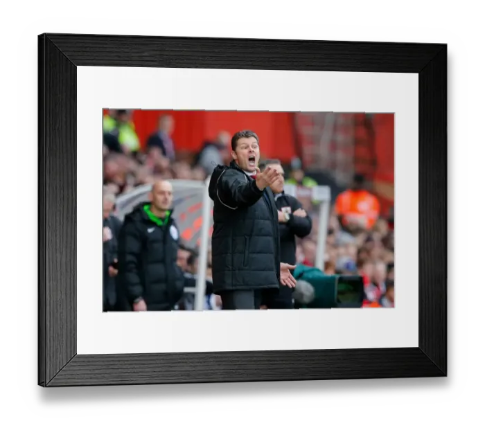 Framed Print : Steve Cotterill's Intense Focus: Bristol City vs. West Ham United, FA Cup Fourth Round, 2015