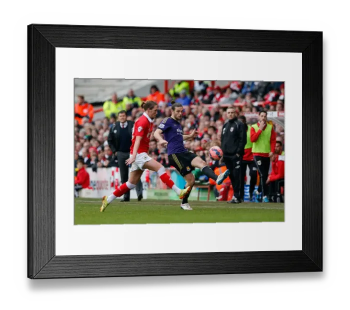 Framed Print : Luke Ayling Stands Firm Against Andy Carroll's Challenge: FA Cup Fourth Round, Bristol City vs West Ham United