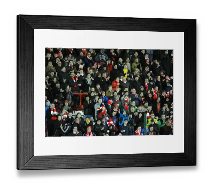 Framed Print : Bristol City Fans in Full Throat at Ashton Gate during Bristol City vs. Gillingham, Johnstone's Paint Trophy (JPT) Match, 2015