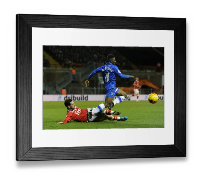 Framed Print : Bristol City vs Gillingham: Intense Moment as Greg Cunningham Tackles Jermaine McGlashan Framed Print : Bristol City vs Gillingham: Intense Moment as Greg Cunningham Tackles Jermaine McGlashan