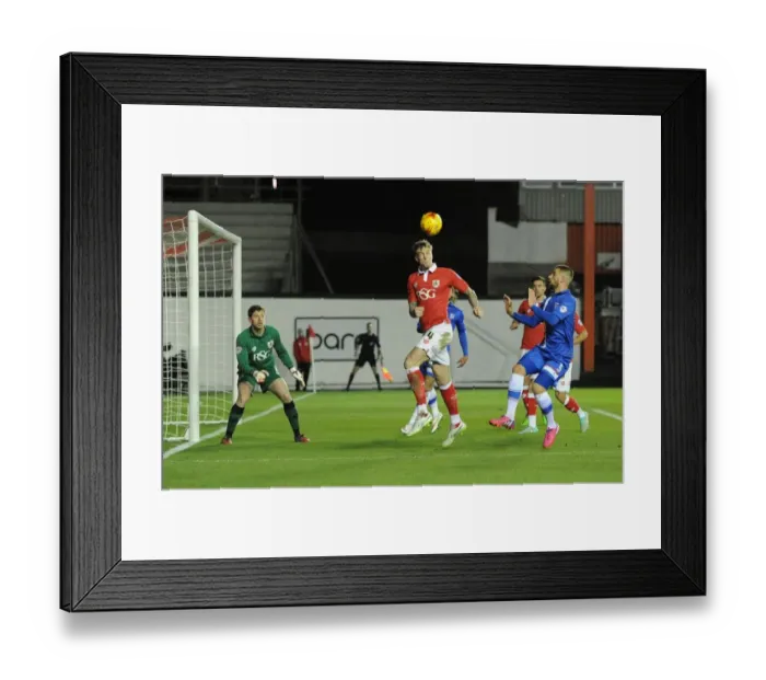 Framed Print : Bristol City's Aden Flint Saves Goal in Johnstones Paint Trophy Final Leg Against Gillingham (29 January 2015)