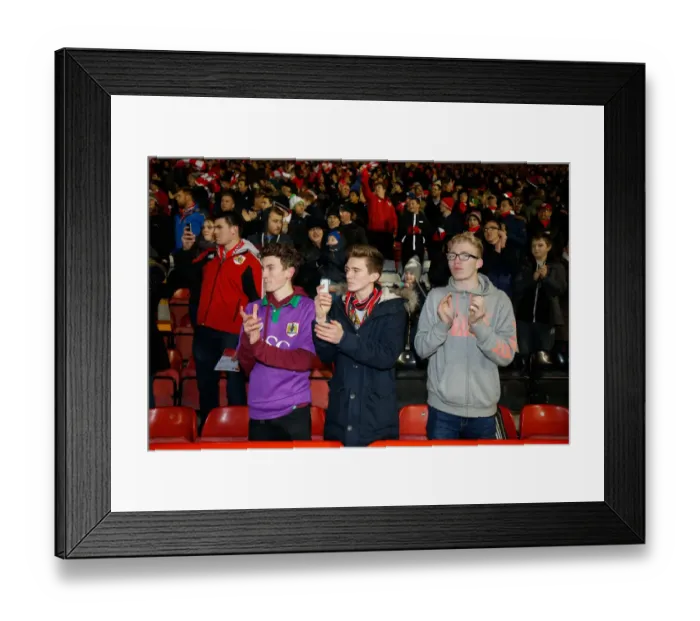 Framed Print : Bristol City FC: Fans Euphoria at Ashton Gate Stadium during the Johnstones Paint Trophy Southern Area Final Second Leg (Bristol City v Gillingham)