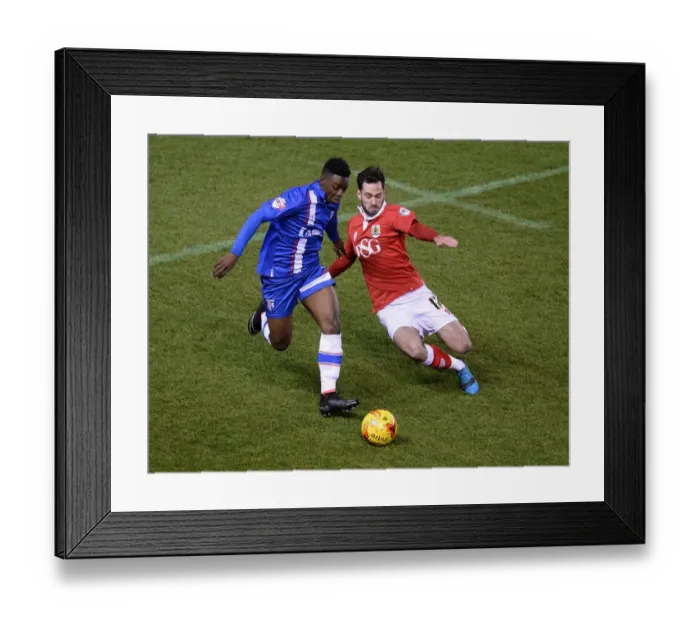 Framed Print : Bristol City vs Gillingham: Clash at Ashton Gate - Greg Cunningham Tackles Jermaine McGlashan Framed Print : Bristol City vs Gillingham: Clash at Ashton Gate - Greg Cunningham Tackles Jermaine McGlashan