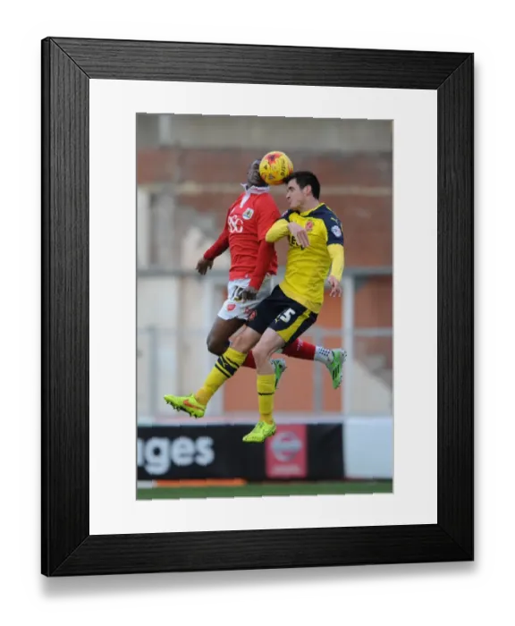 Framed Print : Intense Aerial Clash: Kieran Agard vs Stephen Jordan Framed Print : Intense Aerial Clash: Kieran Agard vs Stephen Jordan