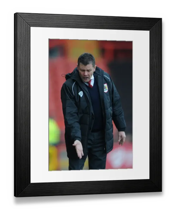 Framed Print : Steve Cotterill Leads Bristol City in Sky Bet League One Match Against Fleetwood Town