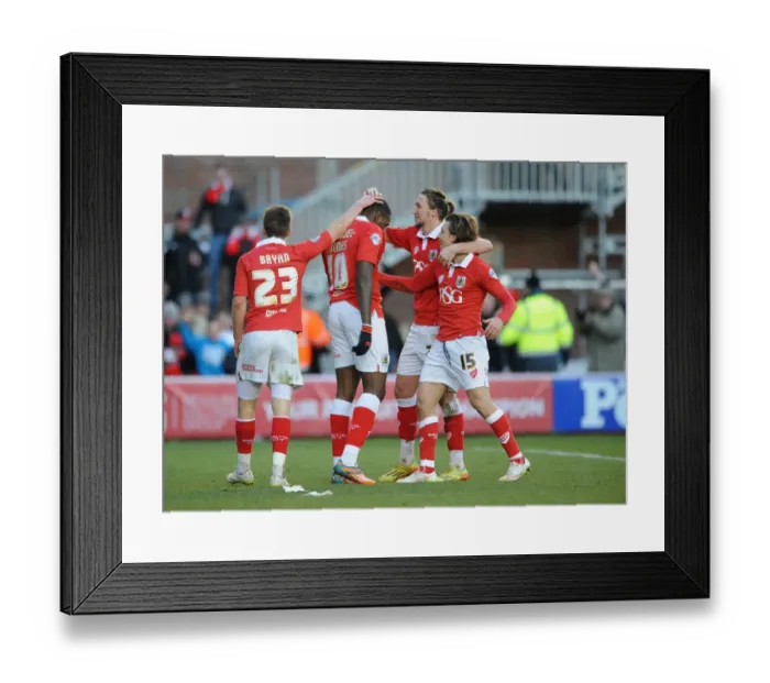 Framed Print : Bristol City: Jay Emmanuel-Thomas's Goal Celebration vs. Fleetwood Town (01-02-2015) Framed Print : Bristol City: Jay Emmanuel-Thomas's Goal Celebration vs. Fleetwood Town (01-02-2015)