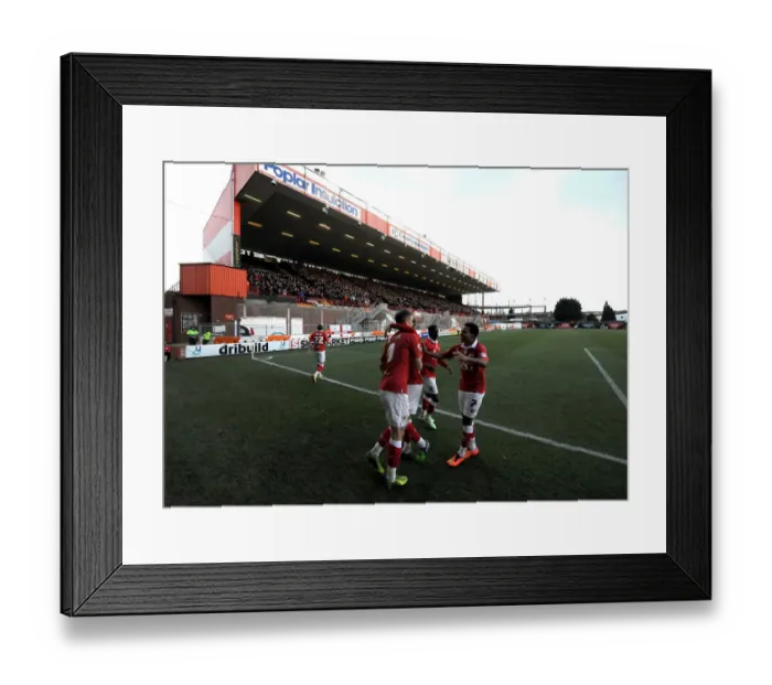 Framed Print : Bristol City Celebrates Victory Over Fleetwood Town: Aden Flint Captures the Moment