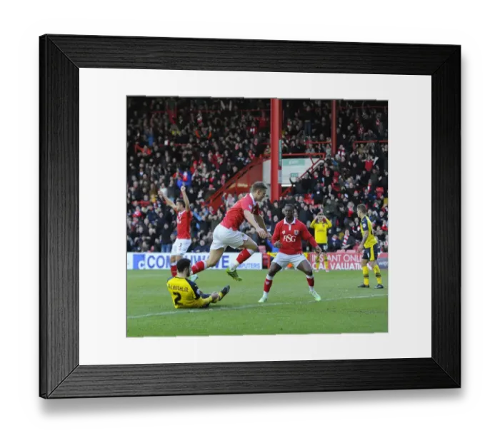 Framed Print : Matt Smith's Thrilling Goal: Igniting Ashton Gate for Bristol City