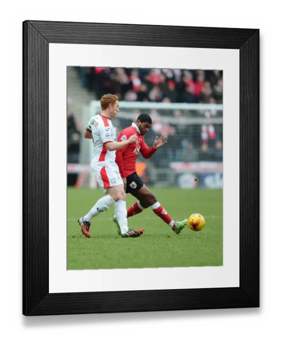 Framed Print : Battling for Control: Mark Little vs. Dean Lewington, MK Dons vs. Bristol City Framed Print : Battling for Control: Mark Little vs. Dean Lewington, MK Dons vs. Bristol City