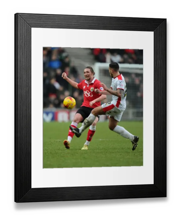 Framed Print : Bristol City's Luke Ayling Propels the Ball Forward in MK Dons vs. Bristol City Clash, February 2015 Framed Print : Bristol City's Luke Ayling Propels the Ball Forward in MK Dons vs. Bristol City Clash, February 2015