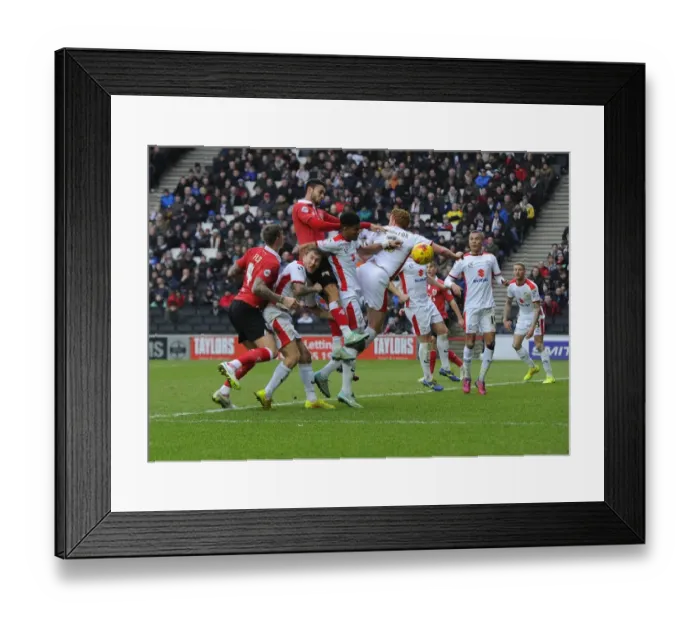 Framed Print : Derrick Williams Charges Towards Goal: Milton Keynes Derby, MK Dons vs. Bristol City, Sky Bet League One