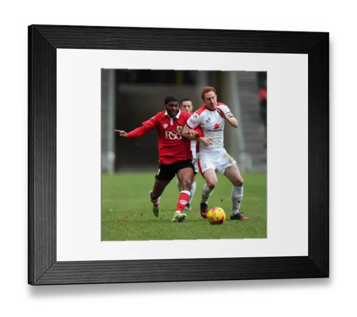 Framed Print : Battling for Supremacy: Mark Little vs. Dean Lewington - Football Rivalry Framed Print : Battling for Supremacy: Mark Little vs. Dean Lewington - Football Rivalry