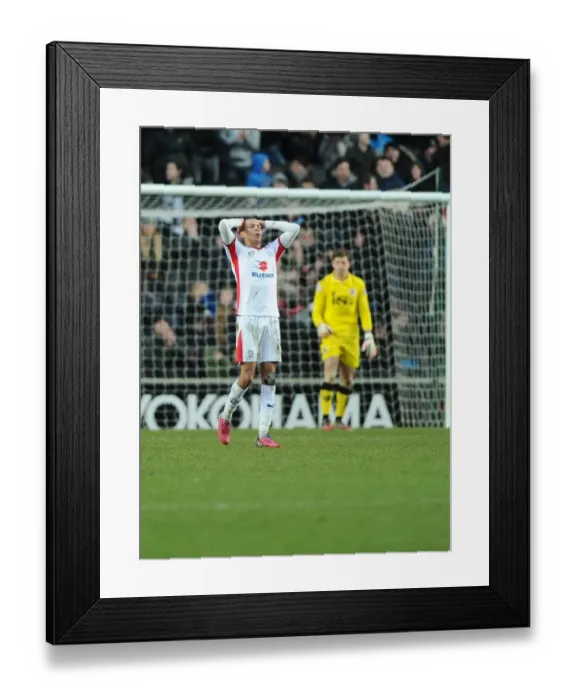 Framed Print : MK Dons Dele Alli Reacts to Missed Goal vs. Bristol City, Sky Bet League One (February 7, 2015)