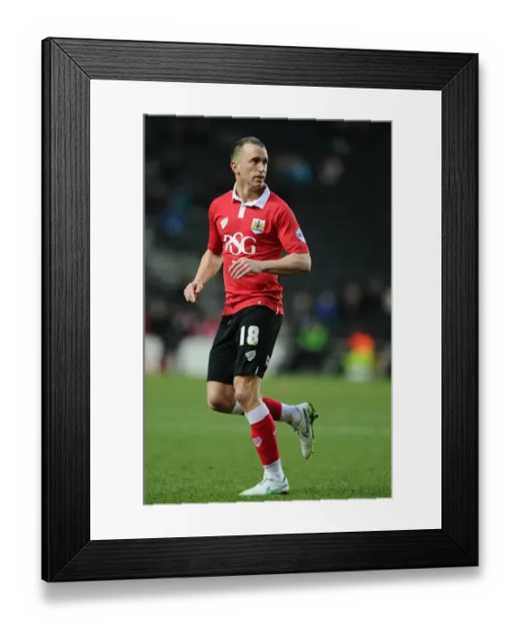 Framed Print : Aaron Wilbraham in Action: Bristol City vs MK Dons at Stadium MK, February 2015 Framed Print : Aaron Wilbraham in Action: Bristol City vs MK Dons at Stadium MK, February 2015