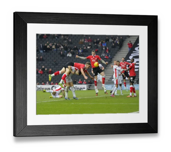 Framed Print : Matt Smith's Controversial Fall: MK Dons vs. Bristol City, 07-02-2015 Framed Print : Matt Smith's Controversial Fall: MK Dons vs. Bristol City, 07-02-2015