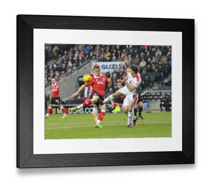 Framed Print : Matt Smith's Blocked Shot: MK Dons vs. Bristol City, Sky Bet League One, 07.02.2015 Framed Print : Matt Smith's Blocked Shot: MK Dons vs. Bristol City, Sky Bet League One, 07.02.2015