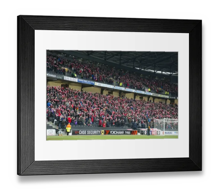 Framed Print : Over 5, 000 Bristol City Fans Unite in Sea of Scarves at MK Dons Match, Sky Bet League One Framed Print : Over 5, 000 Bristol City Fans Unite in Sea of Scarves at MK Dons Match, Sky Bet League One