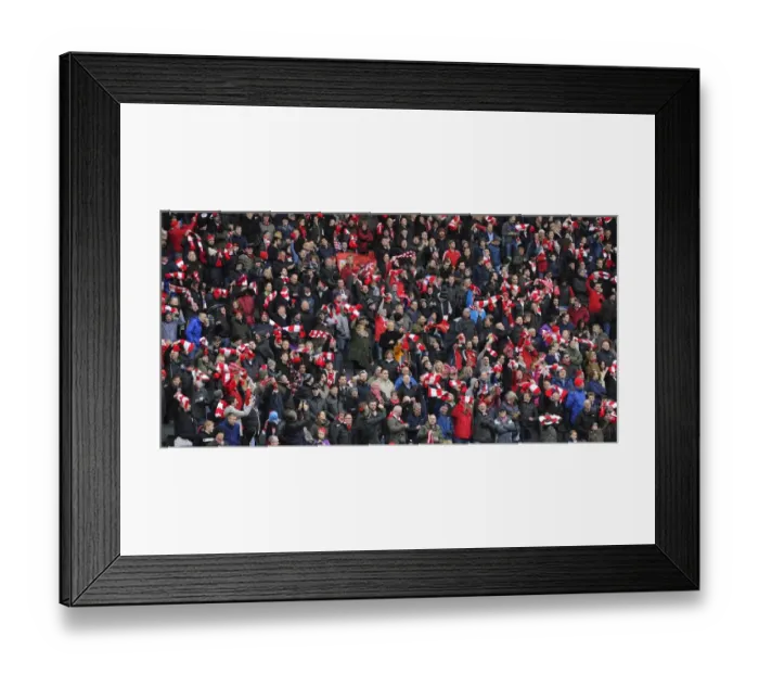Framed Print : 5, 000+ Passionate Bristol City Fans Unite in Scarf Wave at MK Dons Match, Sky Bet League One Framed Print : 5, 000+ Passionate Bristol City Fans Unite in Scarf Wave at MK Dons Match, Sky Bet League One