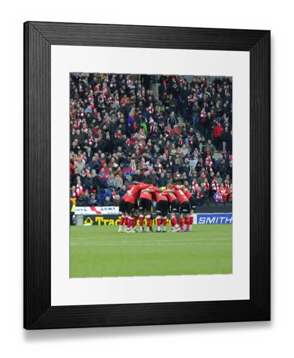 Framed Print : Bristol City Players Unite: MK Dons vs. Bristol City, Sky Bet League One, 07.02.2015