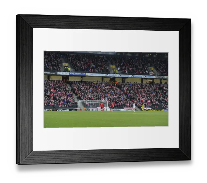 Framed Print : Bristol City Fans Passionate Support at MK Dons vs. Bristol City, Sky Bet League One (February 7, 2015)
