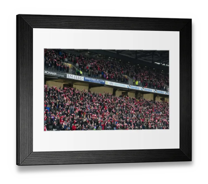 Framed Print : Sea of Scarves: A Sea of Passionate Bristol City Fans at MK Dons Match, February 2015 Framed Print : Sea of Scarves: A Sea of Passionate Bristol City Fans at MK Dons Match, February 2015