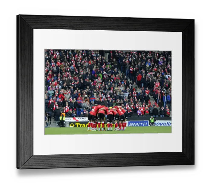 Framed Print : 5, 000 Strong: Bristol City Fans Huddle Before MK Dons Clash, Sky Bet League One Framed Print : 5, 000 Strong: Bristol City Fans Huddle Before MK Dons Clash, Sky Bet League One
