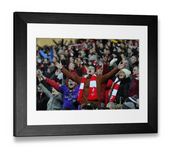 Framed Print : Bristol City Fans Rally at Stadium MK during MK Dons vs. Bristol City (February 7, 2015)