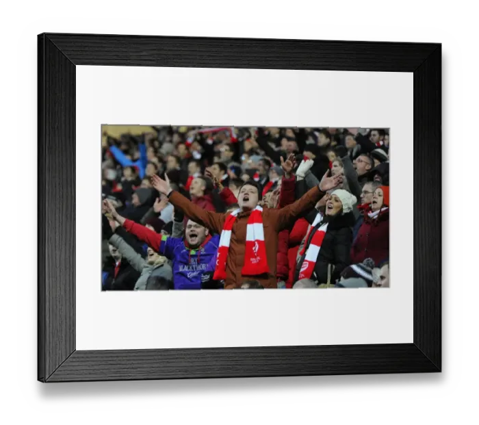 Framed Print : Unwavering Passion of Bristol City Fans at MK Dons vs. Bristol City (07.02.2015)
