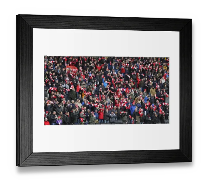 Framed Print : Bristol City Fans Unite: Waving Scarves at MK Dons Match, February 2015 Framed Print : Bristol City Fans Unite: Waving Scarves at MK Dons Match, February 2015